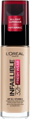 L’Oreal Infallible 32H Fresh Wear Дълготраен фон дьо тен със слънцезащитен фактор SPF25 30 мл 130 True Beige