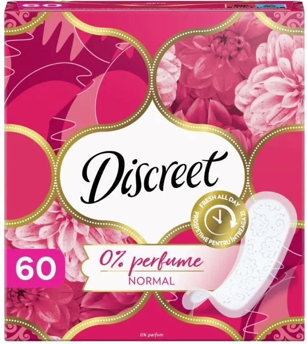 Discreet Normal Неароматизирани ежедневни дамски превръзки 60 бр