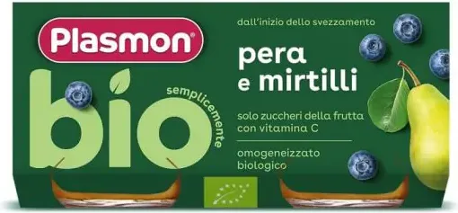 Plasmon Bio Плодово пюре круша с боровинка за деца 6М+ 80 г х 2 бр