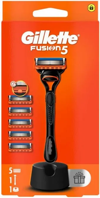 Gillette Fusion 5 Самобръсначка с 5 ножчета + Подарък поставка Комплект