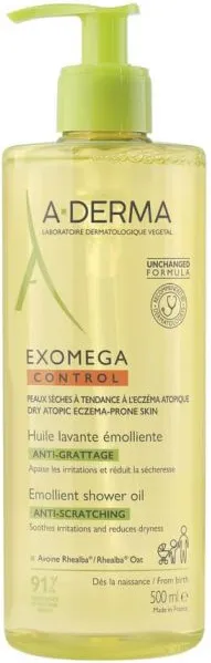 A-Derma Exomega Control Емолиентно душ-олио за суха и атопична кожа 500 мл