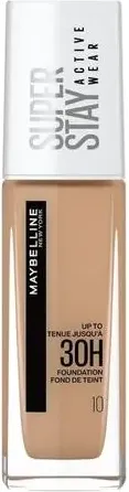 Maybelline SuperStay 30h Дълготраен фон дьо тен за лице с високо покритие, 10 Ivory