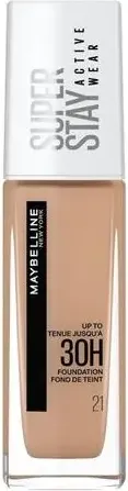 Maybelline SuperStay 30h Дълготраен фон дьо тен за лице с високо покритие, 21 Nude Biege