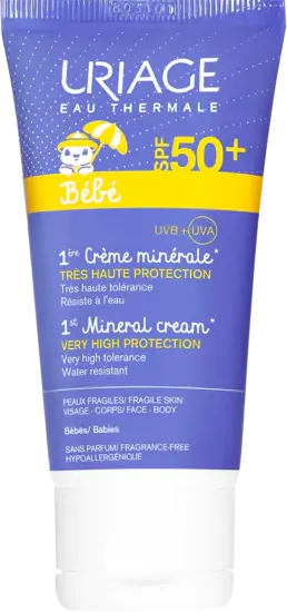 Uriage Bebe 1er Creme Minerale Минерален слънцезащитен крем за бебета и деца SPF50+ 50 мл