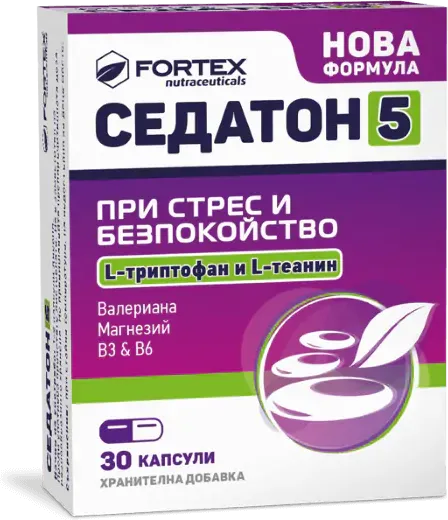 Fortex Седатон 5 при стрес и безпокойство 30 капсули