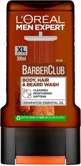 L’Oreal Men Expert Barber Club Мъжки душ-гел за тяло, коса и брада 300 мл