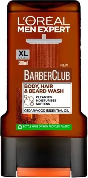 L’Oreal Men Expert Barber Club Мъжки душ-гел за тяло, коса и брада 300 мл
