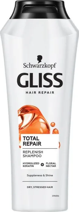 Gliss Total Repair Възстановяващ шампоан за суха и стресирана коса 400 мл