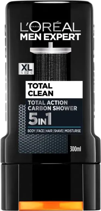 L’Oreal Men Expert Total Clean 5in1 Carbon Душ-гел за мъже 5в1 300 мл