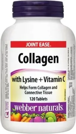 Webber Naturals Collagen with Lysine + Vitamin C Колаген с лизин и витамин Ц 120 таблетки