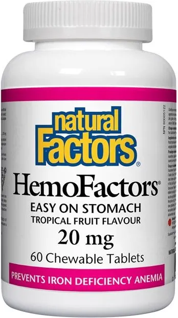 Natural Factors HemoFactors Желязо биоактивна форма 20 мг х 60 таблетки