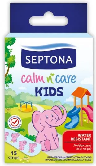 Septona Calm n' Care Kids Water Resistant Plasters Водоустойчиви пластири 15 бр