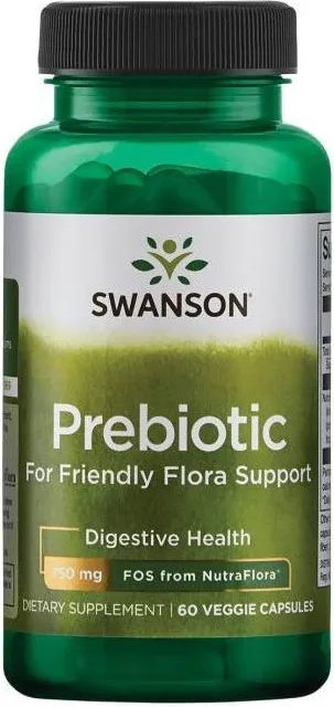 Swanson Prebiotic Пребиотик за поддържане на чревната флора 375 мг х60 капсули