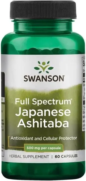 Swanson Full Spectrum Japanese Ashitaba Пълен спектър Японска Ашитаба 500 мг х 60 капсули