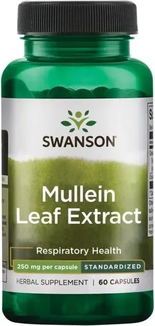 Swanson Full Spectrum Mullein Leaf Листа от лопен - стандартизиран продукт 312.5 мг х 60 капсули