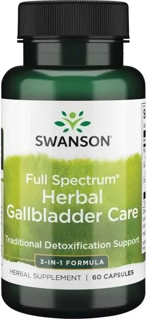 Swanson Full Spectrum Herbal Gallbladder Care Билкова добавка за здравето на жлъчката 200/200/200 мг х 60 капсули