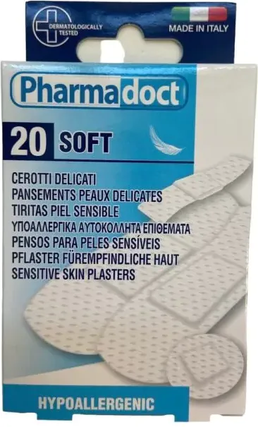 Pharmadoct Soft Хипоалергенен пластир с различни размери х 20 броя