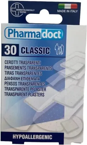 Pharmadoct Classic Прозрачен пластир с различни размери х 30 броя