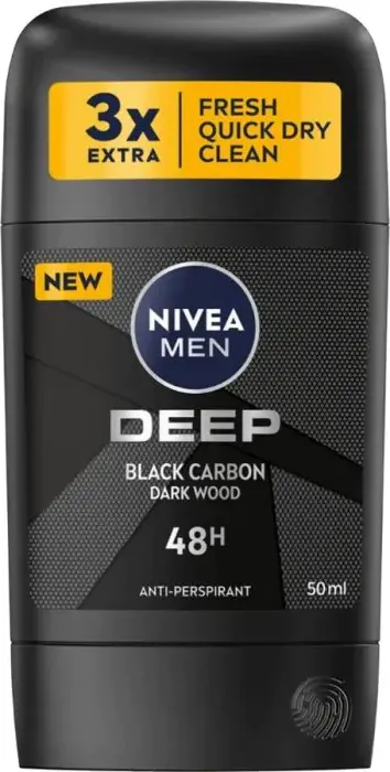 Nivea Men Deep Black Carbon Дезодорант стик против изпотяване за мъже 50 мл