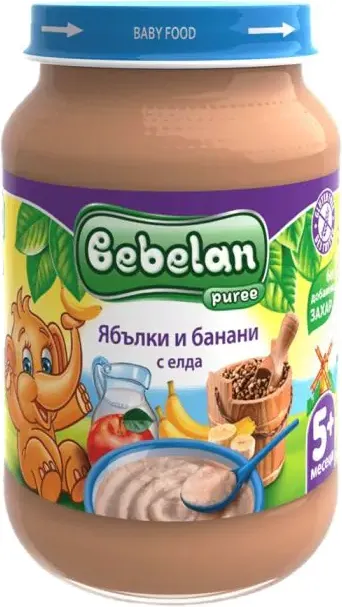 Bebelan Ябълки и банани с елда Пюре 5М+ 190 гр