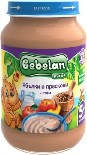 Bebelan Пюре ябълки и праскови с елда 5М+ 190 гр