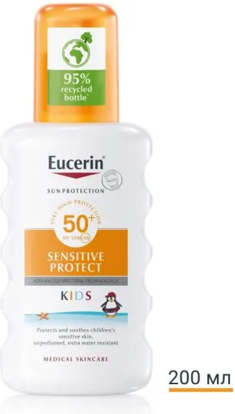 Eucerin Sun Sensitive Protect Kids Слънцезащитен спрей за деца SPF50+ 200 мл