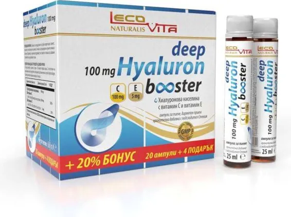 Lecovita Deep Hyaluron booster Хиалурон бустер 25 мл х 20 ампули + 4 ампули подарък Комплект