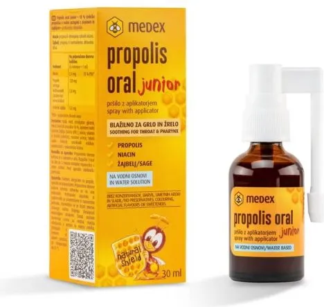 Medex Propolis Junior Прополис спрей за гърло на водна основа 30 мл