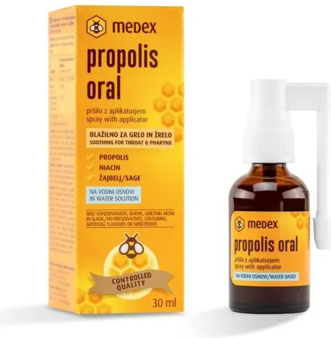 Medex Propolis Прополис спрей за гърло на водна основа 30 мл