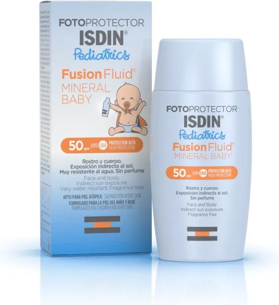 ISDIN Fotoprotector Pediatrics Слънцезащитен минерален флуид за бебета SPF50 50 мл