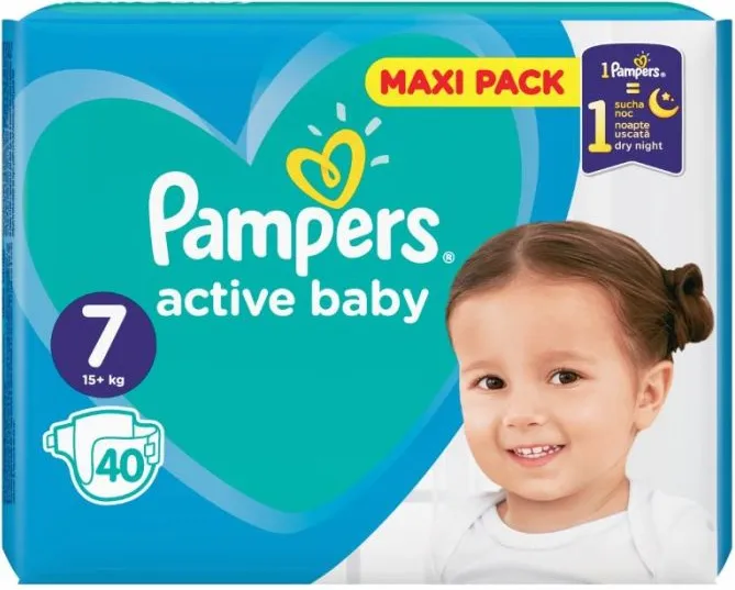 Пелени Pampers Active Baby Maxi Pack Размер 7 XL 40 бр