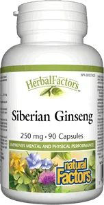 Natural Factors Siberian Ginseng Сибирски женшен за енергия и тонус 250 мг х 90 капсули