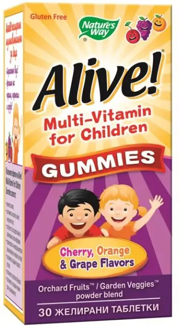 Nature's Way Alive Children's Multi-Vitamin Gummy Алайв мултивитамини за деца 30 желирани таблетки