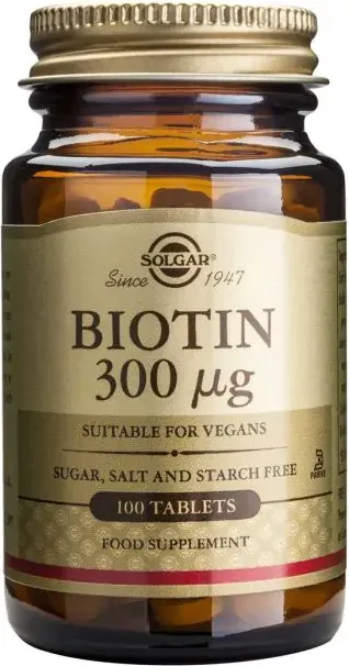 Solgar Biotin Биотин за здрави коса, кожа и нокти 300 μg х100 таблетки