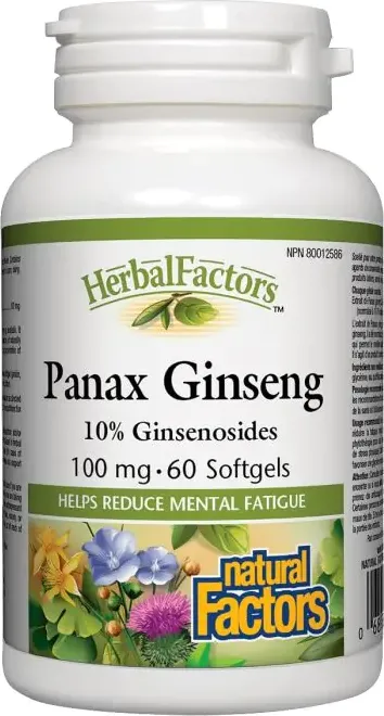 Natural Factors Panax Ginseng Женшен корейски 100 мг x 60 софтгел капсули