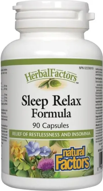 Natural Factors Sleep Relax Formula при безсъние и безпокойствo 325 мг х 90 капсули