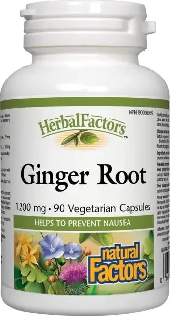 Natural Factors Ginger Root Джинджифил корен за силен имунитет и за храносмилателната система 1200 мг х 90 капсули