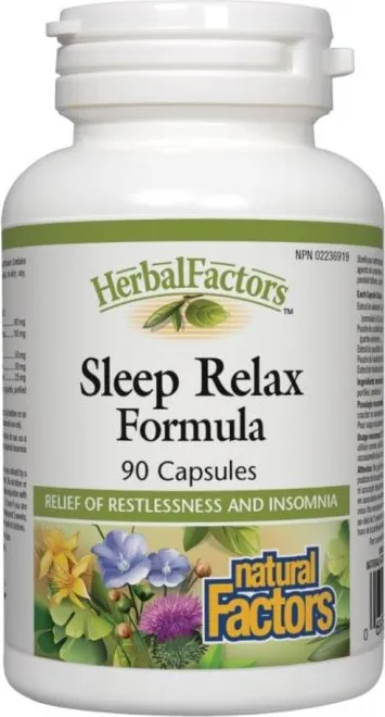 Natural Factors Sleep Relax Formula при безсъние и безпокойствo 325 мг х 90 капсули