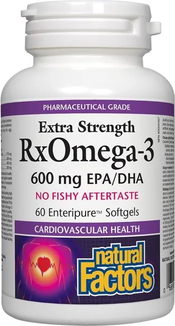 Natural Factors Extra Strength Rx Omega 3 за сърдечно-съдово здраве 1170 мг х 60 софтгел капсули