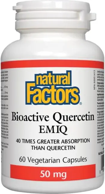 Natural Factors Bioactive Quercetin EMIQ Бионалична форма на антиоксидантен кверцетин 50 мг х 60 капсули