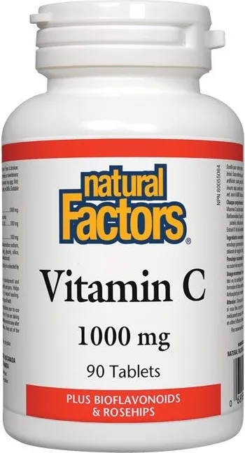 Natural Factors Vitamin C plus Bioflavonoids Шипка и Биофлавони за имунна сила 1000 мг х 90 таблетки