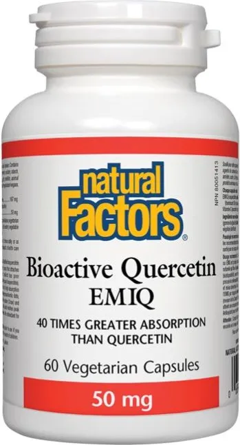 Natural Factors Bioactive Quercetin EMIQ Бионалична форма на антиоксидантен кверцетин 50 мг х 60 капсули