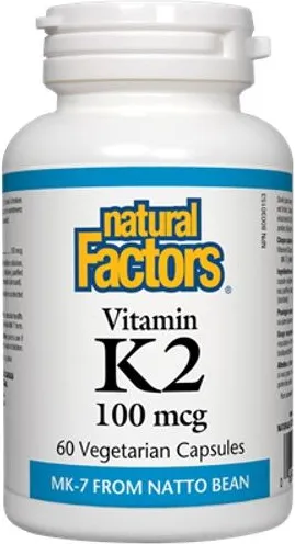 Natural Factors Vitamin K2 /MK-7/ за здравето на костите и сърдечно-съдовата система 100 мкг х 60 капсули