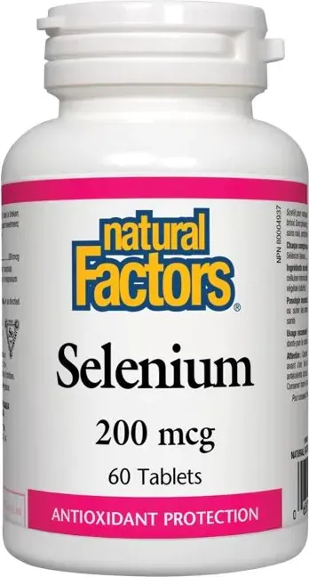 Natural Factors Selenium Селен антиоксидант 200 мкг х 60 таблетки