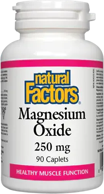 Natural Factors Magnesium Oxide за поддържане на мускулната функция 250 мг х 90 каплети