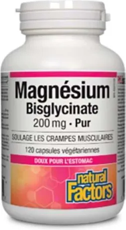 Natural Factors Magnesium Bisglycinate Магнезий бисглицинат 200 мг x120 V капсули