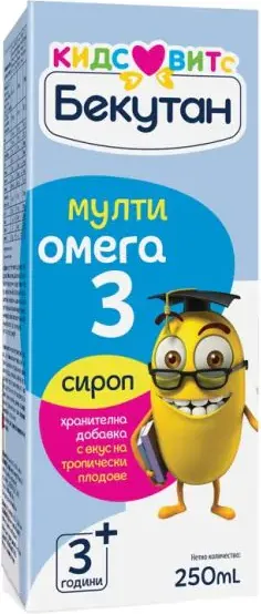 Бeкутан КИДС ВИТС Мултивитамини за деца с омега-3 сироп 250 мл Alkaloid