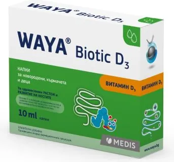 Waya Biotic D3 Пробиотични капки за новородени, кърмачета и деца 10 мл Medis