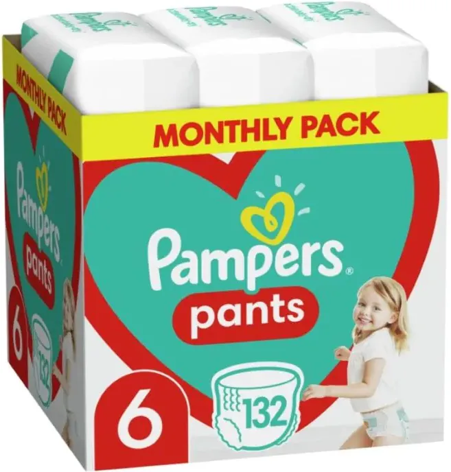 Пелени-гащички Pampers Pants Monthly Pack Размер 6 S 132 бр Procter & Gamble