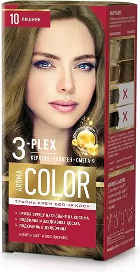 Color 3-Plex Трайна крем боя за коса Цвят №10 Лешник
